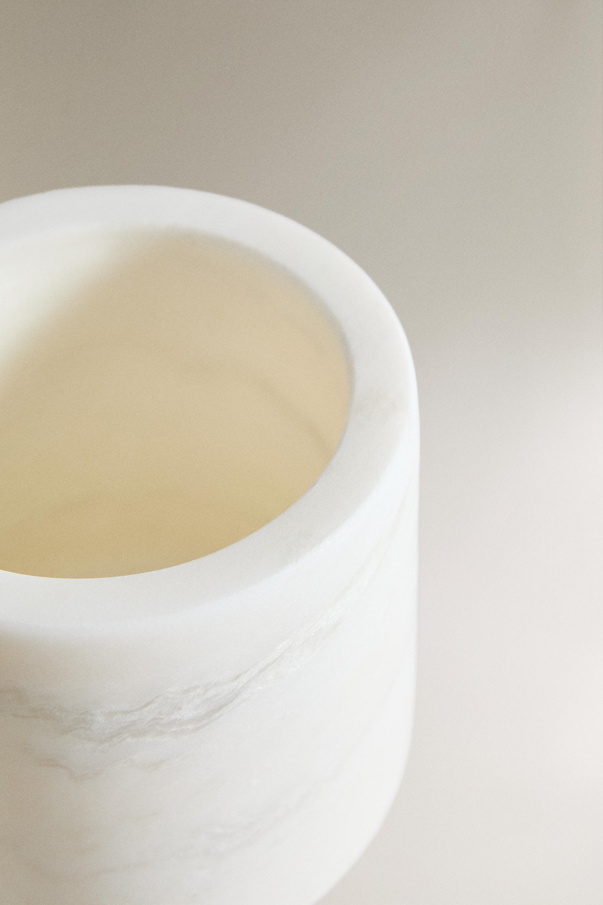 WHITE MARBLE BATHROOM ORGANIZER JAR